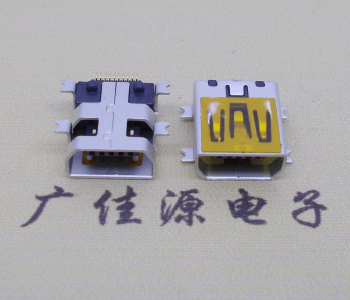 龙门迷你USB插座,MiNiUSB母座,10P/全贴片带固定柱母头