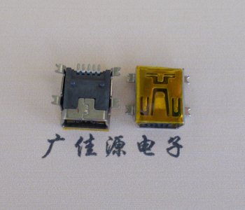 龙门MINI USB 5P 接口 母座 全贴带麦拉 高9.6带0.9柱子
