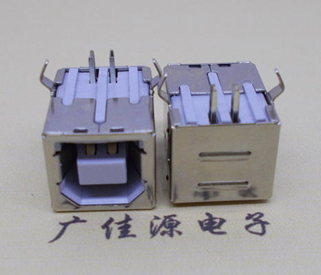 龙门USB BF90度母座 打印机接口 卧式插板DIP白胶