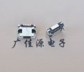 龙门迈克小型 USB连接器 平口5p插座 有柱带焊盘