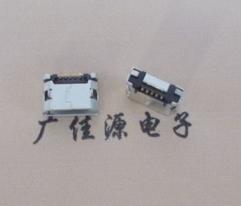 龙门MICRO USB接口 90度卧式母座 插板有柱直边