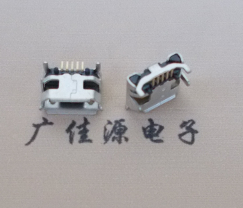 龙门Micro USB母座牛角间距7.2x6.6mm加长端子定位柱