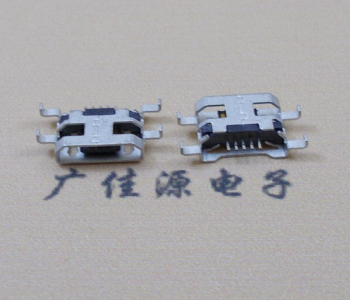 龙门MICRO USB 5PIN接口 沉板1.6MM 四脚插板无导位