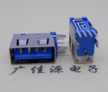 龙门USB 测插2.0母座 短体10.0MM 接口 蓝色胶芯