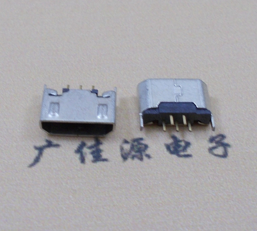 龙门迈克USB 180度母座5p直插带地脚1.5端子直口