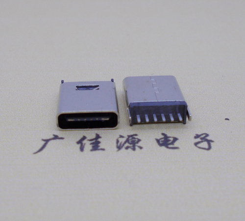 龙门直立式插板Type-C6p母座连接器高H=10.0mm