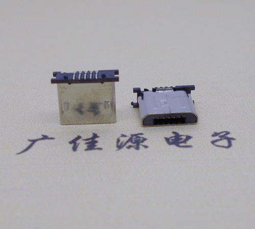 龙门MICRO USB 5P公头短体5.6mm立贴带柱无卡勾