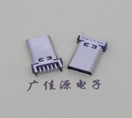 龙门立式type c10p母座端子插板可过大电流充电和数据传输，高度H=13.10、13.70、15.0mm