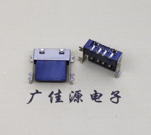 龙门薄胶芯母座 USB2.0卧式贴板A母10.0短体尺寸