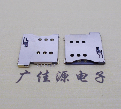 龙门手机自弹卡座 MICRO SIM 1.35H 6P PUSH卡座连接器