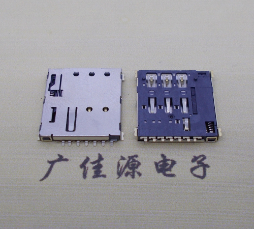 龙门NANO SIM 自弹式卡座 1.37H 带CD测试7Pin 手机卡座连接器