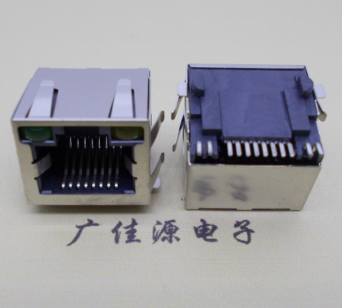 龙门RJ45-15.5高度-smt带灯带弹网络接口连接器