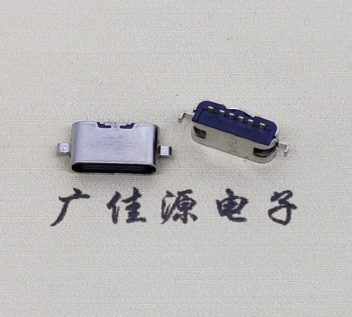 龙门type c6p母座接口 沉板0.8mm 两脚插板引脚定义  